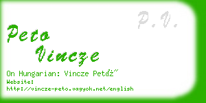 peto vincze business card